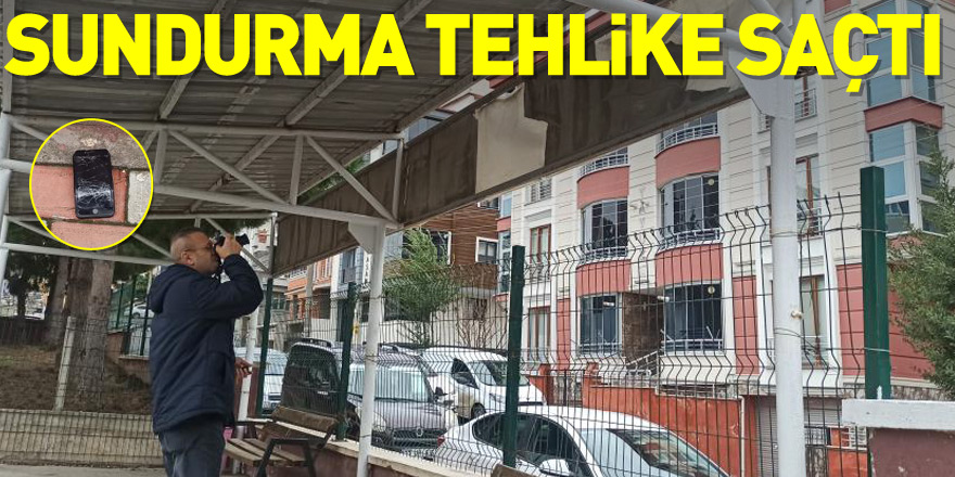 Sundurmadan düşen parça tehlike saçtı