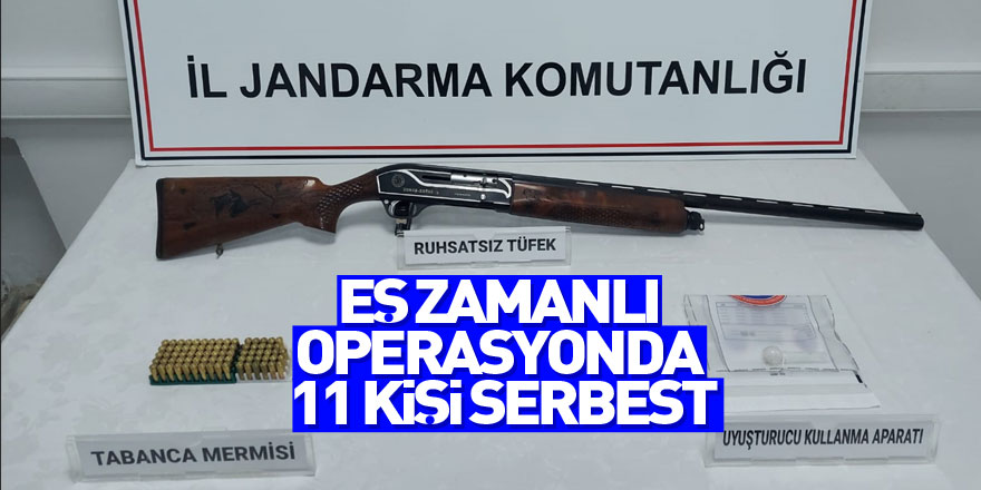 Eş zamanlı operasyonda 11 kişi serbest