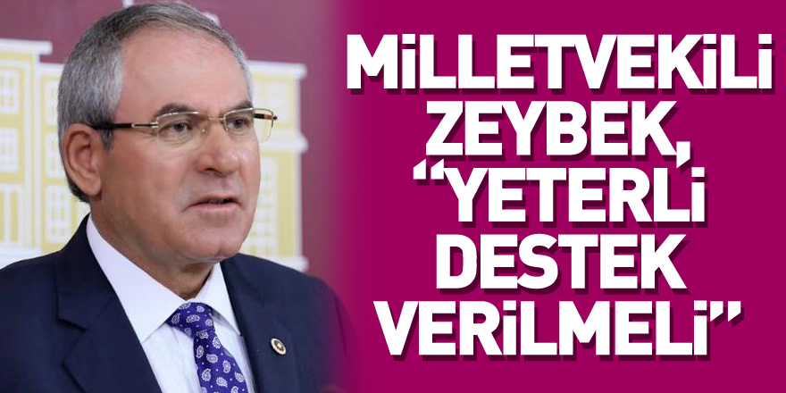 Milletvekili Zeybek, “Yeterli destek verilmeli”