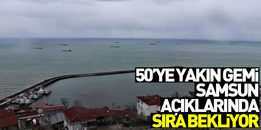 50’ye yakın gemi Samsun açıklarında sıra bekliyor