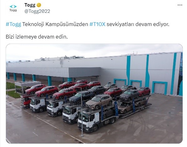 Togg sevkiyatları başladı