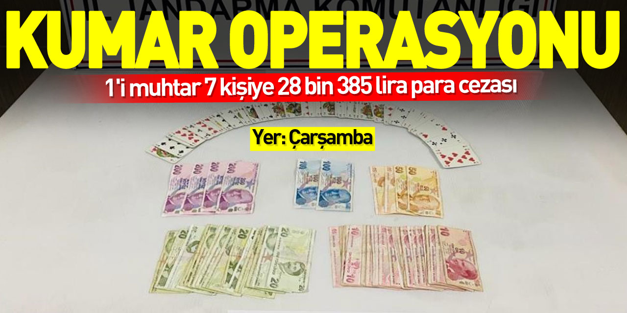 Jandarmadan kumar operasyonu: 1'i muhtar 7 kişiye 28 bin 385 lira para cezası