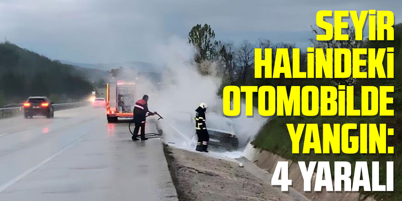 Samsun'da seyir halindeki otomobilde yangın: 4 yaralı