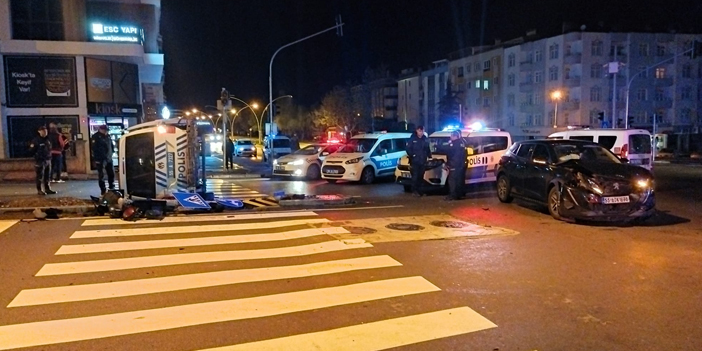 Samsun’da otomobille çarpışan polis aracındaki 2 polis memuru yaralandı