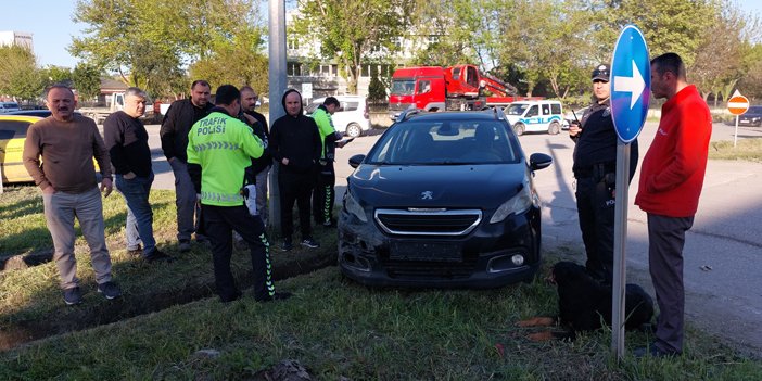 Samsun'da otomobil ile ticari taksi çarptı: 1 yaralı