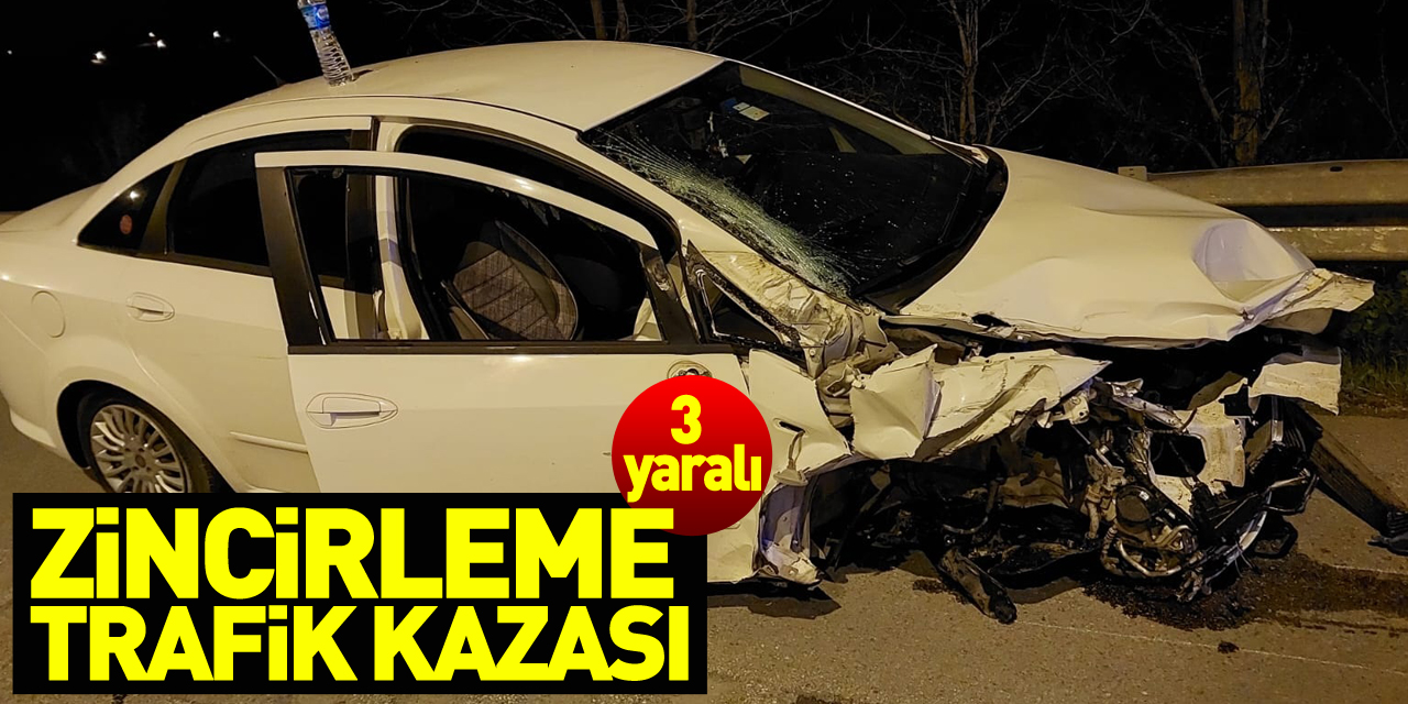 Çorum'da zincirleme trafik kazasında 3 kişi yaralandı